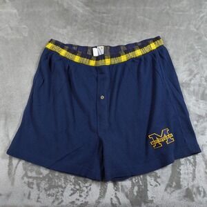 Vintage University Of Michigan Boxer Shorts Mens Medium Waffle Knit Made In USA